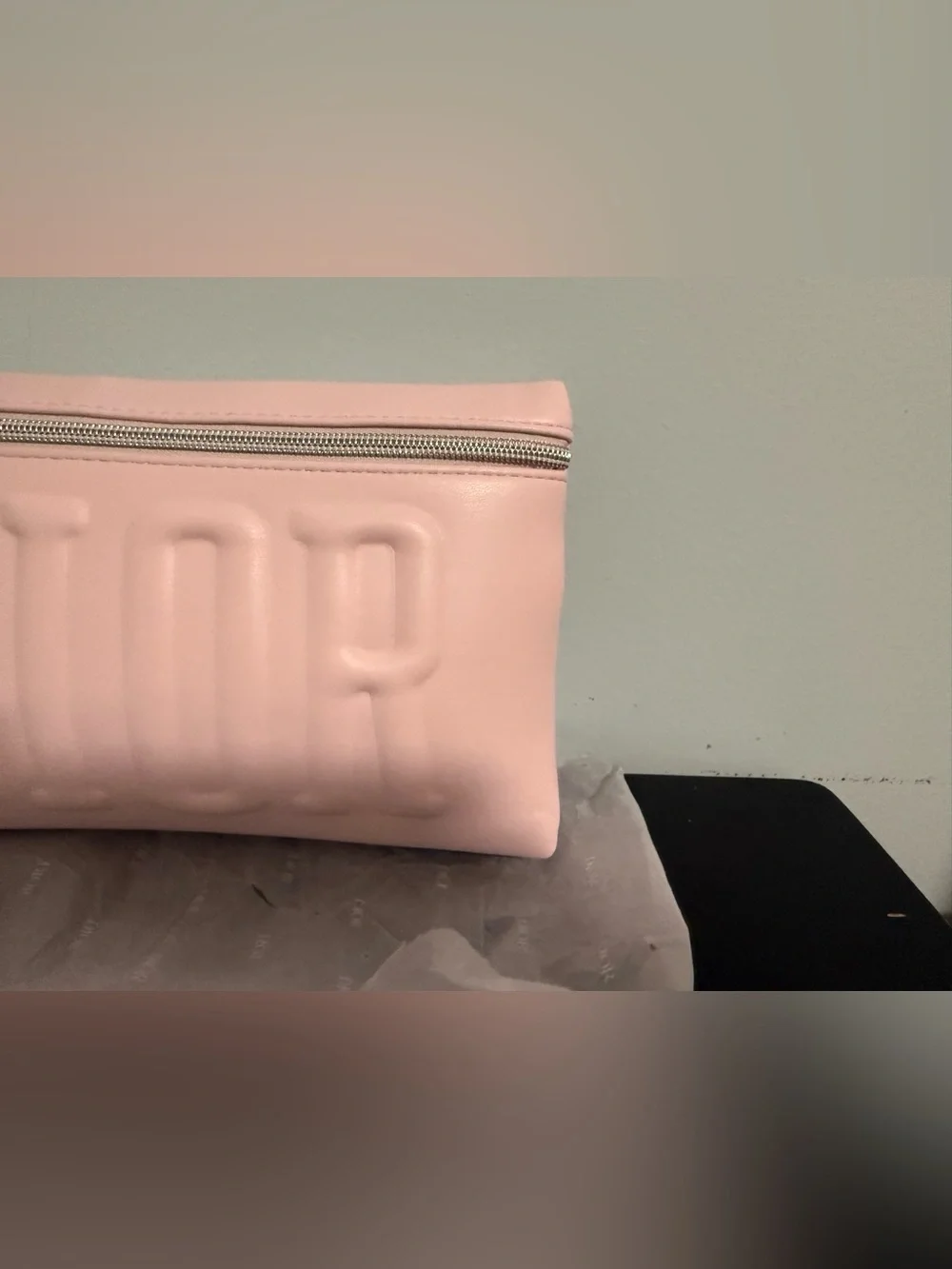 Dior Blush Pink Embossed Logo Cosmetic Pouch! New